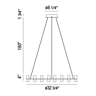 Eurofase 33725-017 Netto 33" Chrome LED Chandelier