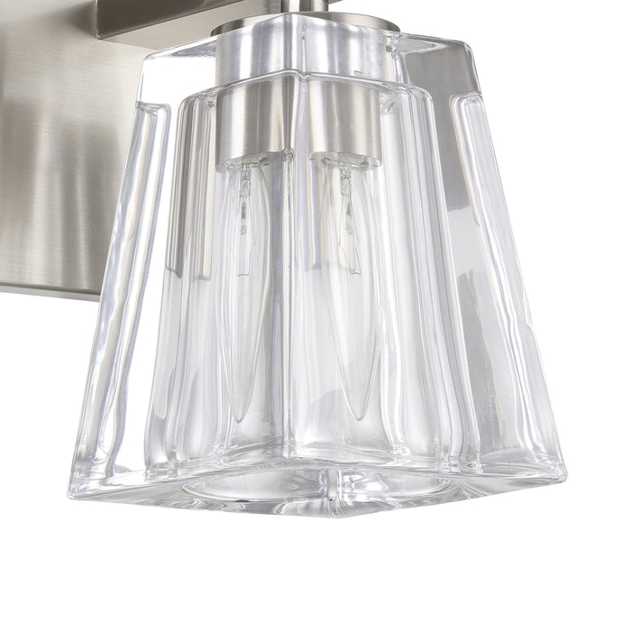 Vanity Light Thesis 206982A Valentin 4 inch 1 light Brushed Nickel Vanity Light with Clear Pressed Glass Shade THESIS