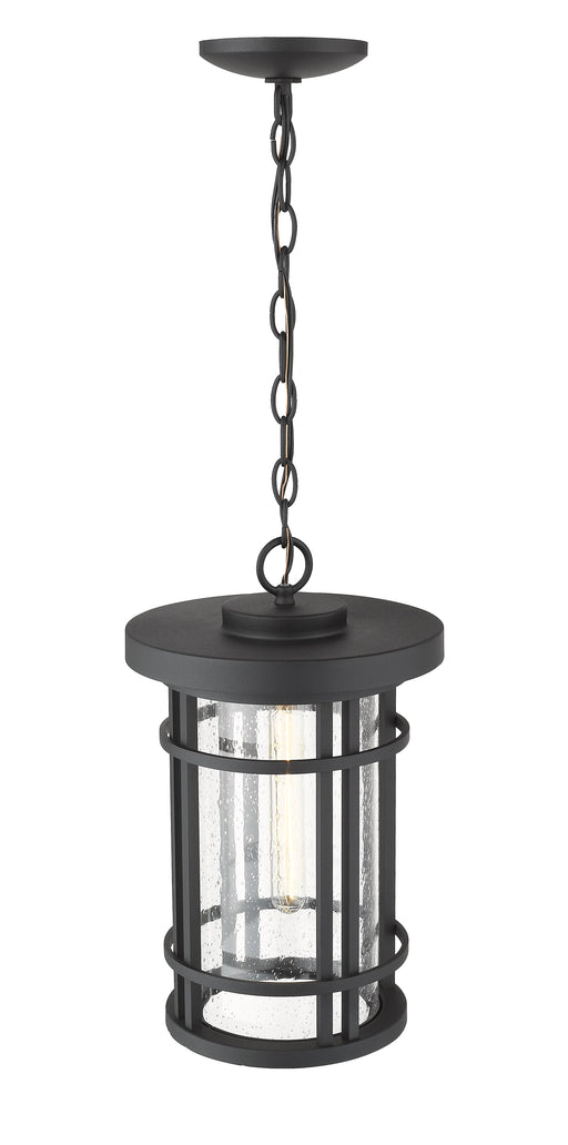 Outdoor Chain Mount Ceiling Fixture Z-Lite 570CHB-BK Black Jordan 1 Light Outdoor Chain Mount Ceiling Fixture Z-Lite