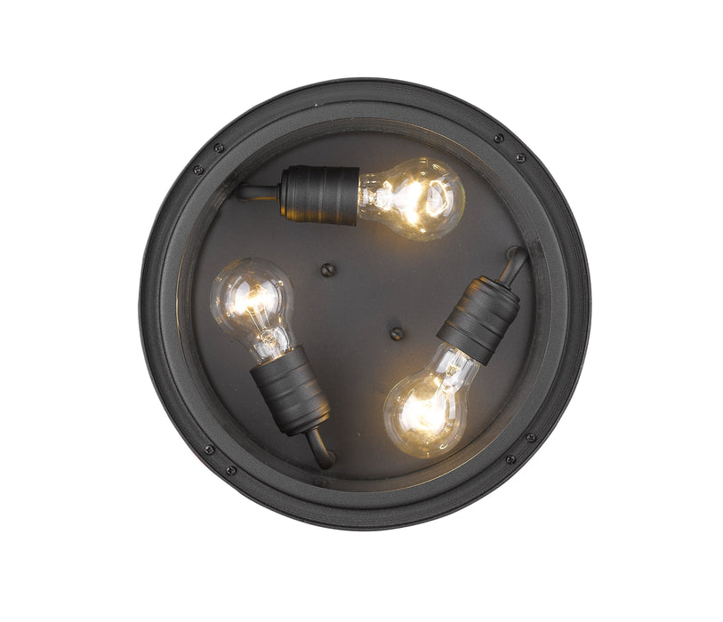 Outdoor Flush Mount Z-Lite 570F-BK Black Jordan 3 Light Outdoor Flush Mount Z-Lite