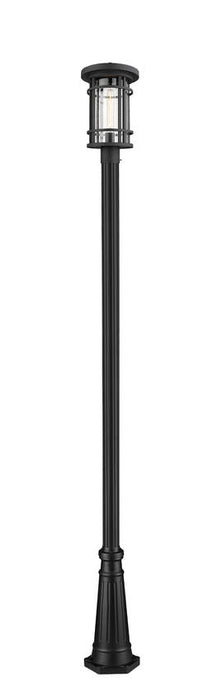 Outdoor Post Mounted Fixture Z-Lite 570PHB-519P-BK Black Jordan 1 Light Outdoor Post Mounted Fixture Z-Lite
