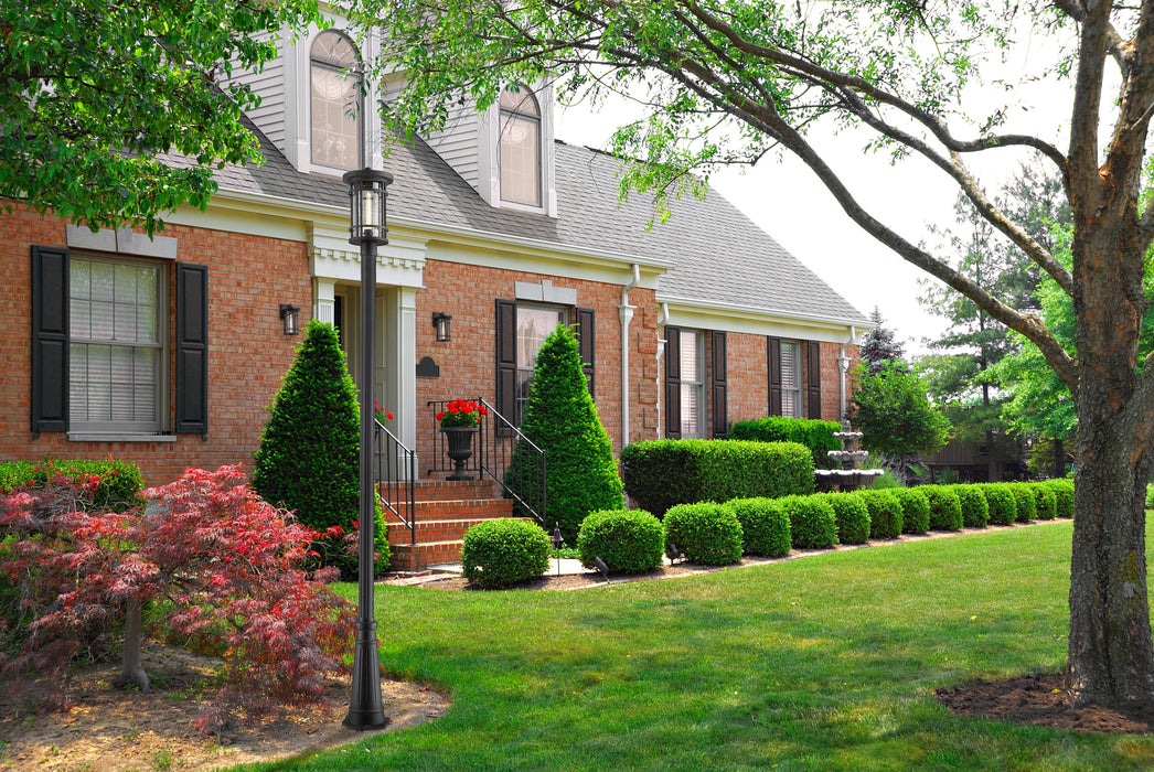 Outdoor Post Mounted Fixture Z-Lite 570PHB-519P-BK Black Jordan 1 Light Outdoor Post Mounted Fixture Z-Lite