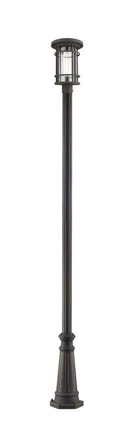 Outdoor Post Mounted Fixture Z-Lite 570PHB-519P-ORB Oil Rubbed Bronze Jordan 1 Light Outdoor Post Mounted Fixture Z-Lite
