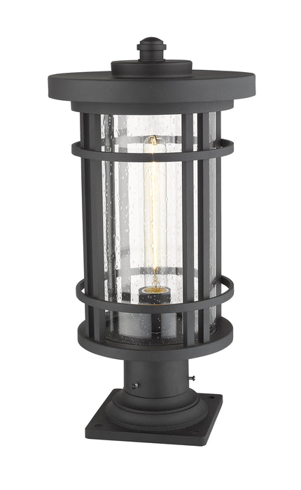 Outdoor Pier Mounted Fixture Z-Lite 570PHB-533PM-BK Black Jordan 1 Light Outdoor Pier Mounted Fixture Z-Lite