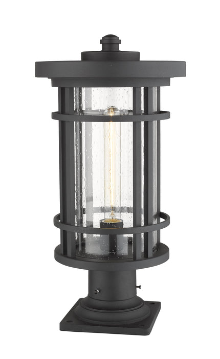 Outdoor Pier Mounted Fixture Z-Lite 570PHB-533PM-BK Black Jordan 1 Light Outdoor Pier Mounted Fixture Z-Lite