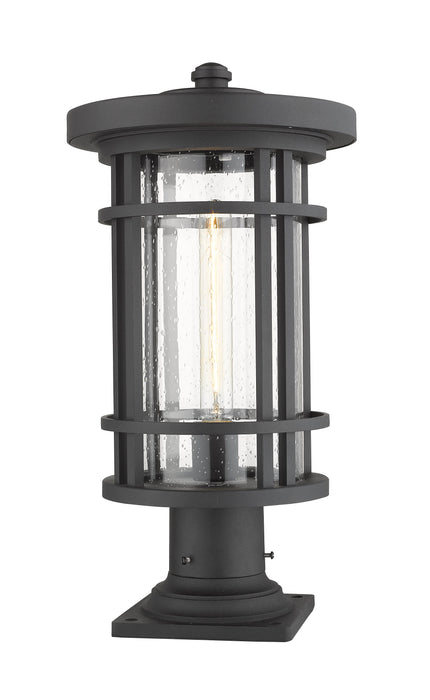 Outdoor Pier Mounted Fixture Z-Lite 570PHB-533PM-BK Black Jordan 1 Light Outdoor Pier Mounted Fixture Z-Lite