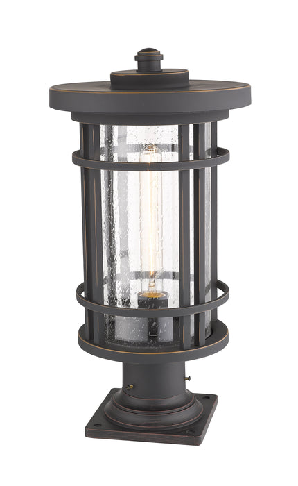 Outdoor Pier Mounted Fixture Z-Lite 570PHB-533PM-ORB Oil Rubbed Bronze Jordan 1 Light Outdoor Pier Mounted Fixture Z-Lite