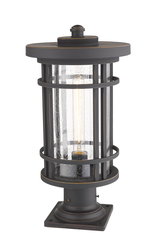 Outdoor Pier Mounted Fixture Z-Lite 570PHB-533PM-ORB Oil Rubbed Bronze Jordan 1 Light Outdoor Pier Mounted Fixture Z-Lite