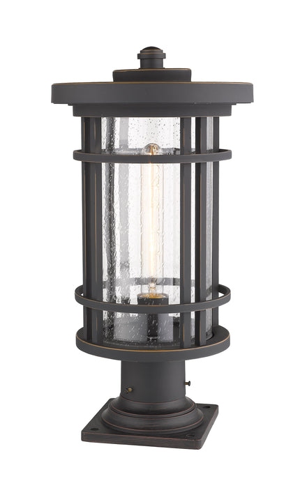 Outdoor Pier Mounted Fixture Z-Lite 570PHB-533PM-ORB Oil Rubbed Bronze Jordan 1 Light Outdoor Pier Mounted Fixture Z-Lite