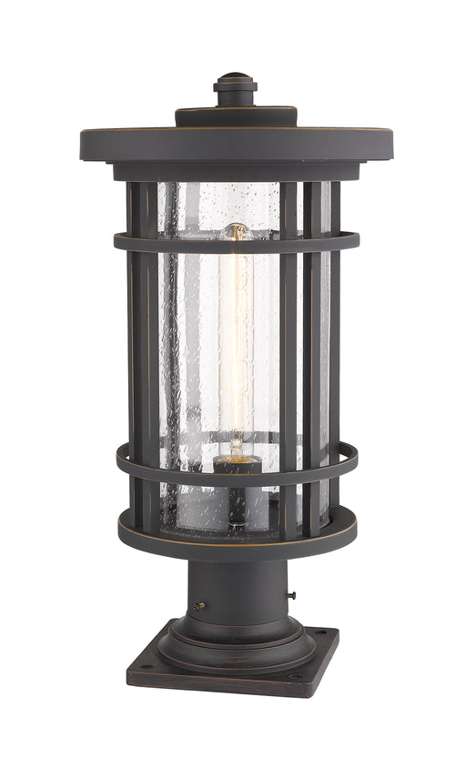 Outdoor Pier Mounted Fixture Z-Lite 570PHB-533PM-ORB Oil Rubbed Bronze Jordan 1 Light Outdoor Pier Mounted Fixture Z-Lite