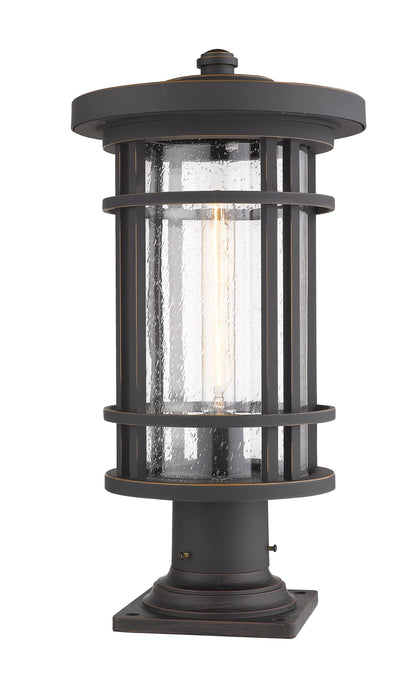 Outdoor Pier Mounted Fixture Z-Lite 570PHB-533PM-ORB Oil Rubbed Bronze Jordan 1 Light Outdoor Pier Mounted Fixture Z-Lite