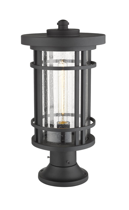 Outdoor Pier Mounted Fixture Z-Lite 570PHB-553PM-BK Black Jordan 1 Light Outdoor Pier Mounted Fixture Z-Lite