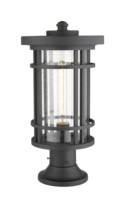Outdoor Pier Mounted Fixture Z-Lite 570PHB-553PM-BK Black Jordan 1 Light Outdoor Pier Mounted Fixture Z-Lite