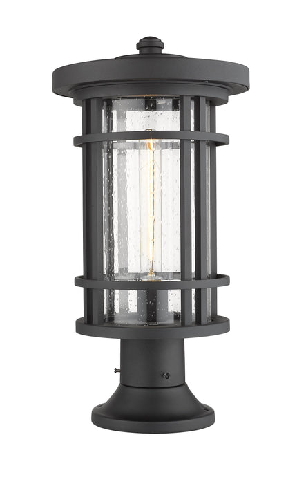 Outdoor Pier Mounted Fixture Z-Lite 570PHB-553PM-BK Black Jordan 1 Light Outdoor Pier Mounted Fixture Z-Lite