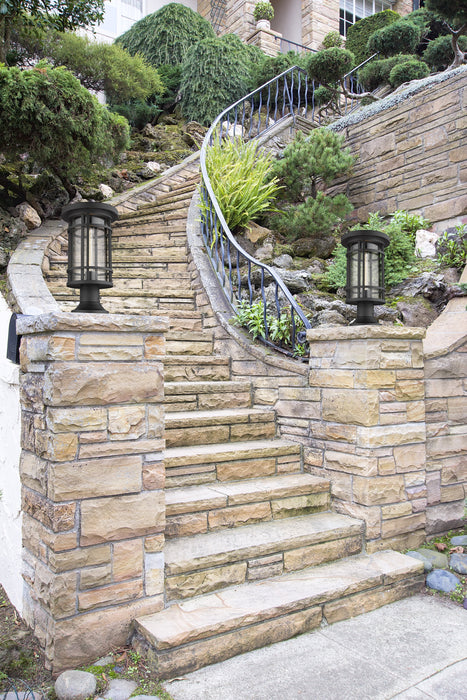 Outdoor Pier Mounted Fixture Z-Lite 570PHB-553PM-BK Black Jordan 1 Light Outdoor Pier Mounted Fixture Z-Lite