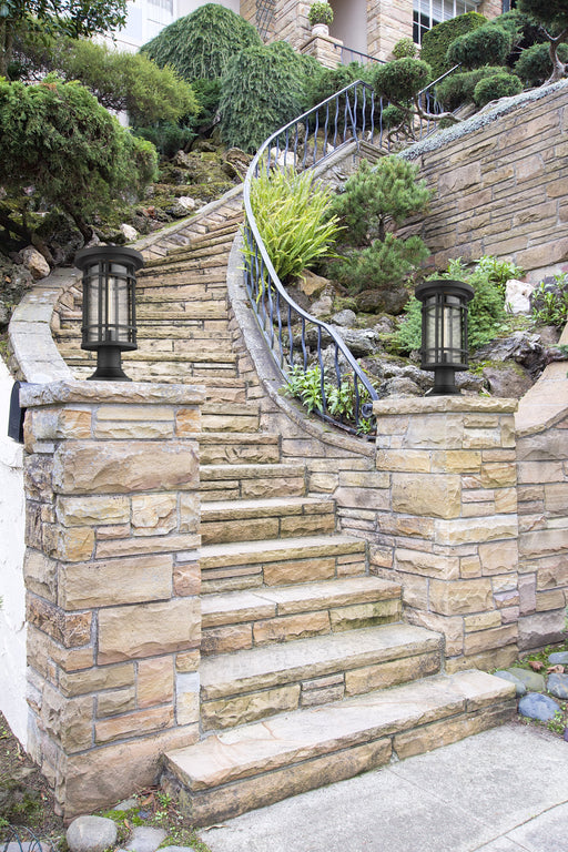 Outdoor Pier Mounted Fixture Z-Lite 570PHB-553PM-BK Black Jordan 1 Light Outdoor Pier Mounted Fixture Z-Lite