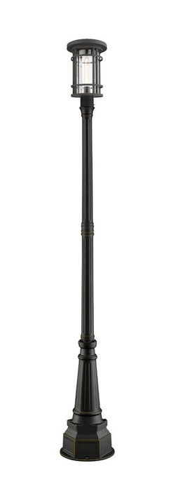 Outdoor Post Mounted Fixture Z-Lite 570PHB-564P-ORB Oil Rubbed Bronze Jordan 1 Light Outdoor Post Mounted Fixture Z-Lite