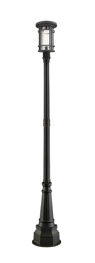Outdoor Post Mounted Fixture Z-Lite 570PHB-564P-ORB Oil Rubbed Bronze Jordan 1 Light Outdoor Post Mounted Fixture Z-Lite