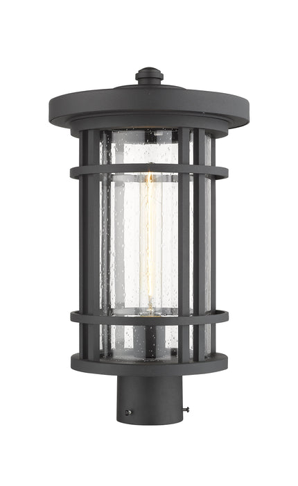 Outdoor Post Mount Fixture Z-Lite 570PHB-BK Black Jordan 1 Light Outdoor Post Mount Fixture Z-Lite