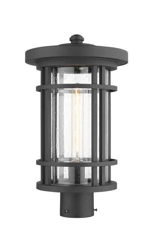 Outdoor Post Mount Fixture Z-Lite 570PHB-BK Black Jordan 1 Light Outdoor Post Mount Fixture Z-Lite