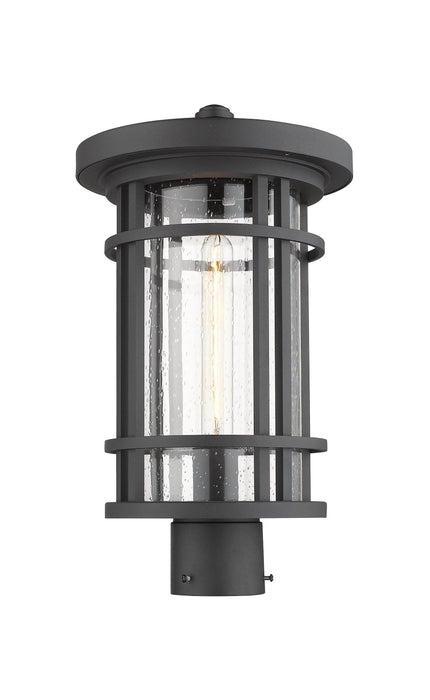 Outdoor Post Mount Fixture Z-Lite 570PHB-BK Black Jordan 1 Light Outdoor Post Mount Fixture Z-Lite