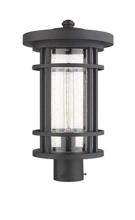 Outdoor Post Mount Fixture Z-Lite 570PHB-BK Black Jordan 1 Light Outdoor Post Mount Fixture Z-Lite