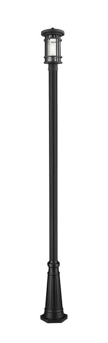 Outdoor Post Mounted Fixture Z-Lite 570PHM-519P-BK Black Jordan 1 Light Outdoor Post Mounted Fixture Z-Lite