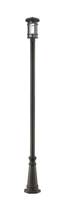 Outdoor Post Mounted Fixture Z-Lite 570PHM-519P-ORB Oil Rubbed Bronze Jordan 1 Light Outdoor Post Mounted Fixture Z-Lite