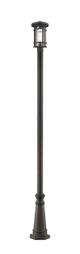 Outdoor Post Mounted Fixture Z-Lite 570PHM-519P-ORB Oil Rubbed Bronze Jordan 1 Light Outdoor Post Mounted Fixture Z-Lite