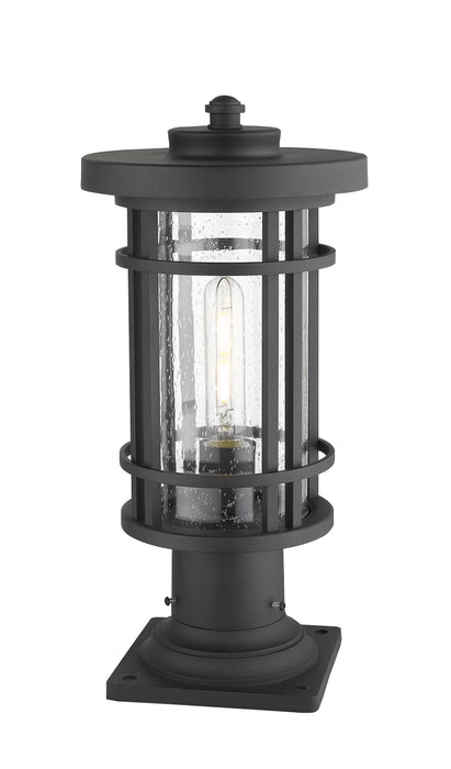 Outdoor Pier Mounted Fixture Z-Lite 570PHM-533PM-BK Black Jordan 1 Light Outdoor Pier Mounted Fixture Z-Lite