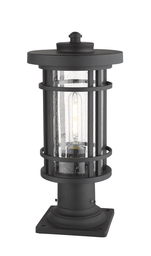 Outdoor Pier Mounted Fixture Z-Lite 570PHM-533PM-BK Black Jordan 1 Light Outdoor Pier Mounted Fixture Z-Lite