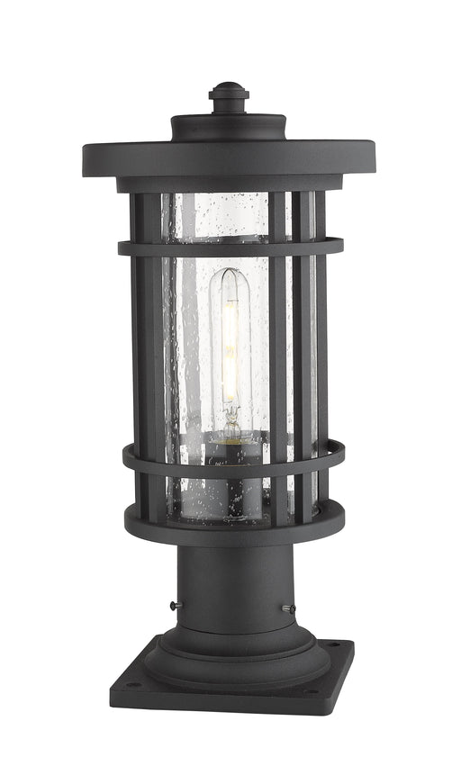 Outdoor Pier Mounted Fixture Z-Lite 570PHM-533PM-BK Black Jordan 1 Light Outdoor Pier Mounted Fixture Z-Lite