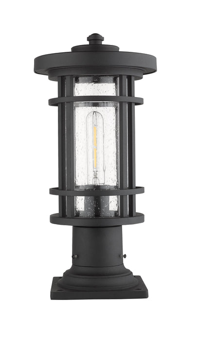 Outdoor Pier Mounted Fixture Z-Lite 570PHM-533PM-BK Black Jordan 1 Light Outdoor Pier Mounted Fixture Z-Lite