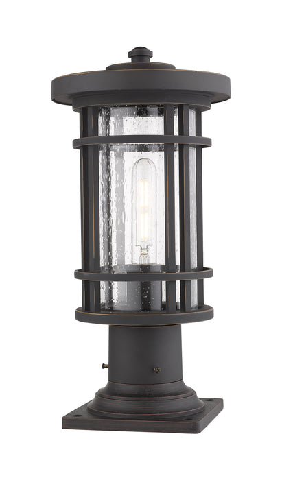 Outdoor Pier Mounted Fixture Z-Lite 570PHM-533PM-ORB Oil Rubbed Bronze Jordan 1 Light Outdoor Pier Mounted Fixture Z-Lite