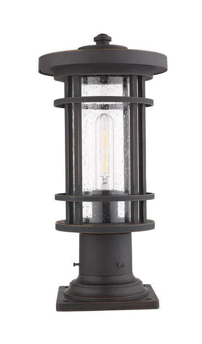 Outdoor Pier Mounted Fixture Z-Lite 570PHM-533PM-ORB Oil Rubbed Bronze Jordan 1 Light Outdoor Pier Mounted Fixture Z-Lite