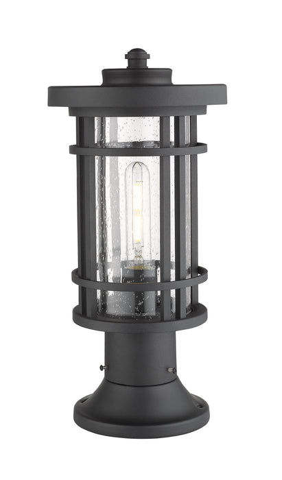 Outdoor Pier Mounted Fixture Z-Lite 570PHM-553PM-BK Black Jordan 1 Light Outdoor Pier Mounted Fixture Z-Lite