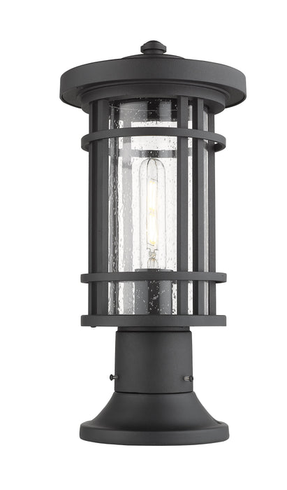 Outdoor Pier Mounted Fixture Z-Lite 570PHM-553PM-BK Black Jordan 1 Light Outdoor Pier Mounted Fixture Z-Lite