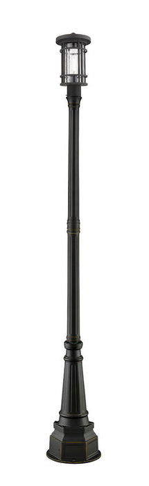 Outdoor Post Mounted Fixture Z-Lite 570PHM-564P-ORB Oil Rubbed Bronze Jordan 1 Light Outdoor Post Mounted Fixture Z-Lite