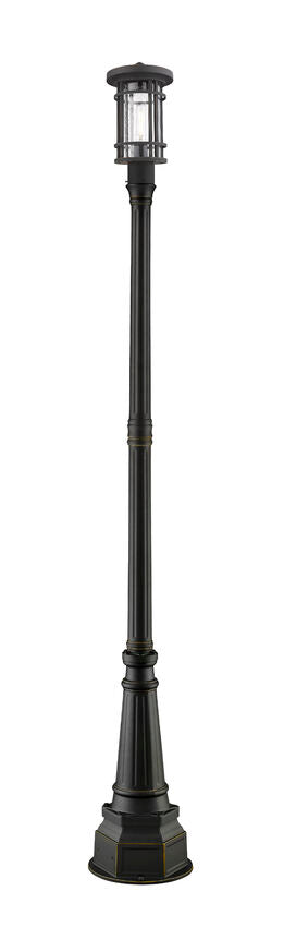 Outdoor Post Mounted Fixture Z-Lite 570PHM-564P-ORB Oil Rubbed Bronze Jordan 1 Light Outdoor Post Mounted Fixture Z-Lite
