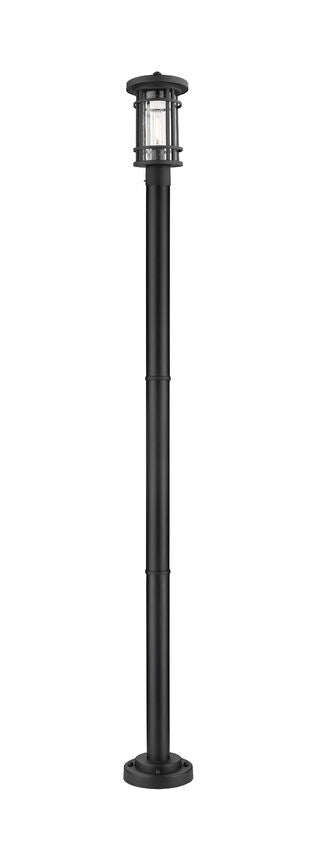 Outdoor Post Mounted Fixture Z-Lite 570PHM-567P-BK Black Jordan 1 Light Outdoor Post Mounted Fixture Z-Lite