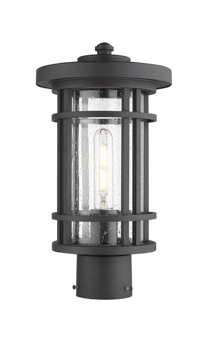 Outdoor Post Mount Fixture Z-Lite 570PHM-BK Black Jordan 1 Light Outdoor Post Mount Fixture Z-Lite