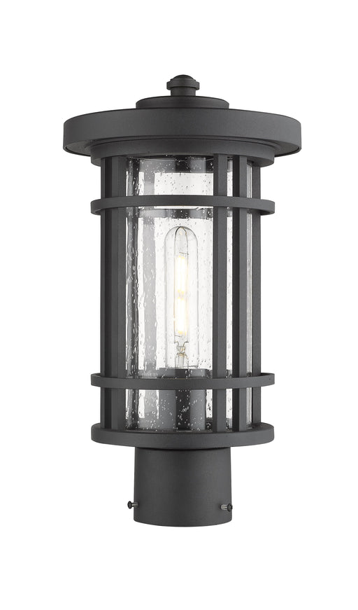 Outdoor Post Mount Fixture Z-Lite 570PHM-BK Black Jordan 1 Light Outdoor Post Mount Fixture Z-Lite