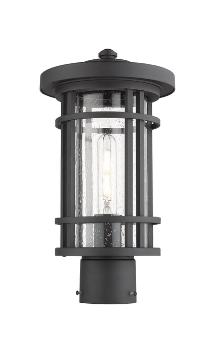 Outdoor Post Mount Fixture Z-Lite 570PHM-BK Black Jordan 1 Light Outdoor Post Mount Fixture Z-Lite