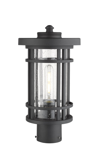 Outdoor Post Mount Fixture Z-Lite 570PHM-BK Black Jordan 1 Light Outdoor Post Mount Fixture Z-Lite