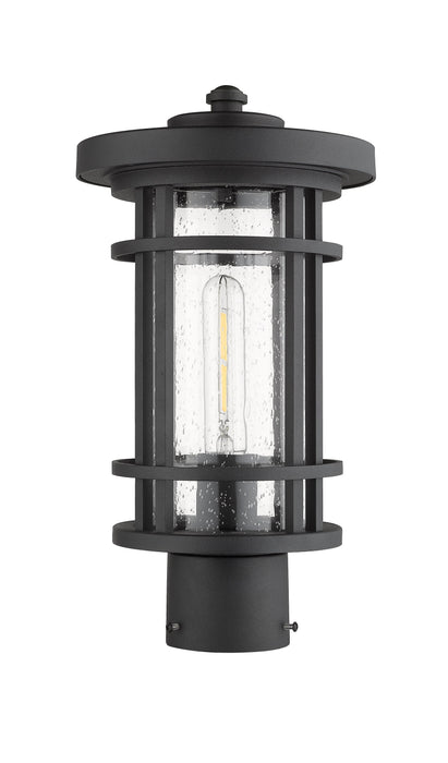 Outdoor Post Mount Fixture Z-Lite 570PHM-BK Black Jordan 1 Light Outdoor Post Mount Fixture Z-Lite