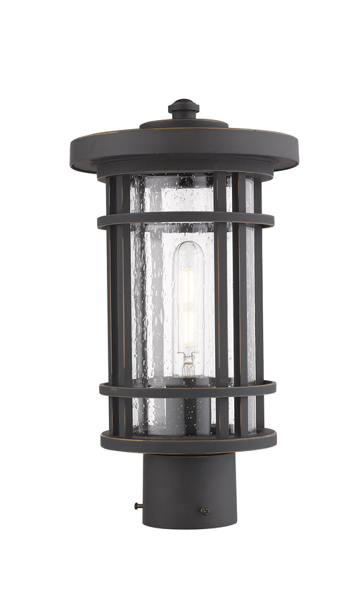 Outdoor Post Mount Fixture Z-Lite 570PHM-ORB Oil Rubbed Bronze Jordan 1 Light Outdoor Post Mount Fixture Z-Lite