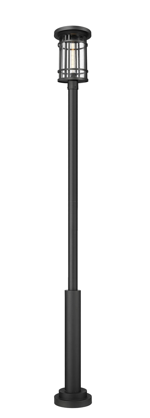 Outdoor Post Mounted Fixture Z-Lite 570PHXL-5010P-BK Black Jordan 1 Light Outdoor Post Mount Fixture Z-Lite