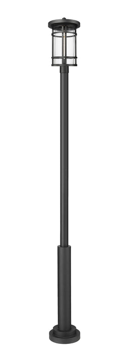 Outdoor Post Mounted Fixture Z-Lite 570PHXL-5010P-BK Black Jordan 1 Light Outdoor Post Mount Fixture Z-Lite