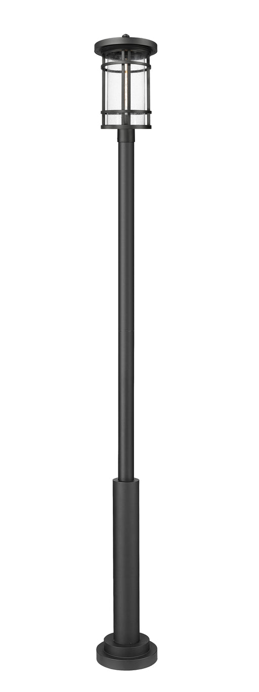 Outdoor Post Mounted Fixture Z-Lite 570PHXL-5010P-BK Black Jordan 1 Light Outdoor Post Mount Fixture Z-Lite