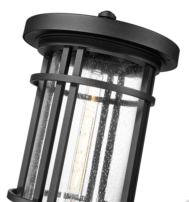 Outdoor Post Mounted Fixture Z-Lite 570PHXL-5010P-BK Black Jordan 1 Light Outdoor Post Mount Fixture Z-Lite